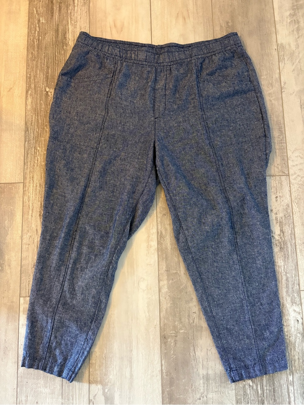 Old Navy Heathered Blue Tapered Pants